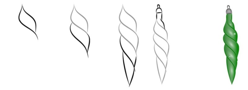 Новогодняя сосулька нарисованная