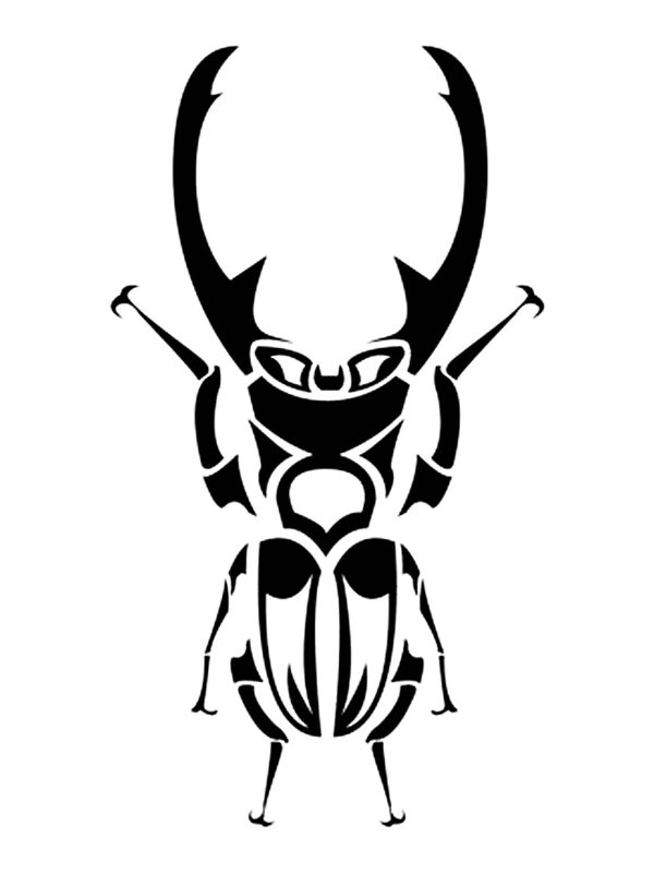 Трафарет жука с крыльями