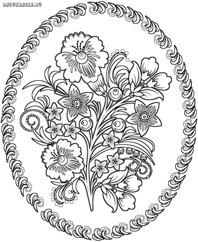 Петриковская роспись раскраска