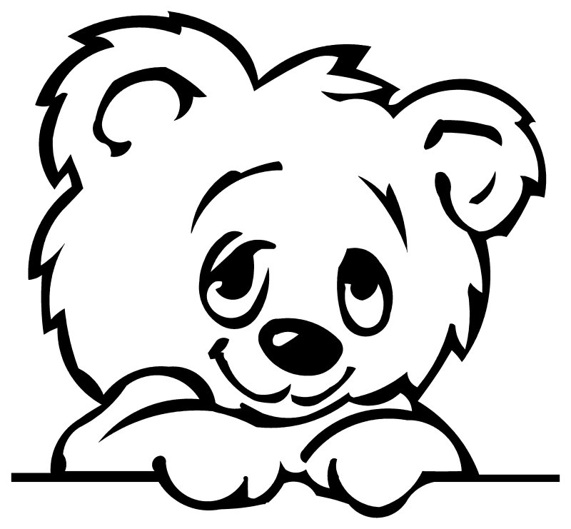 Медведь контурный рисунок