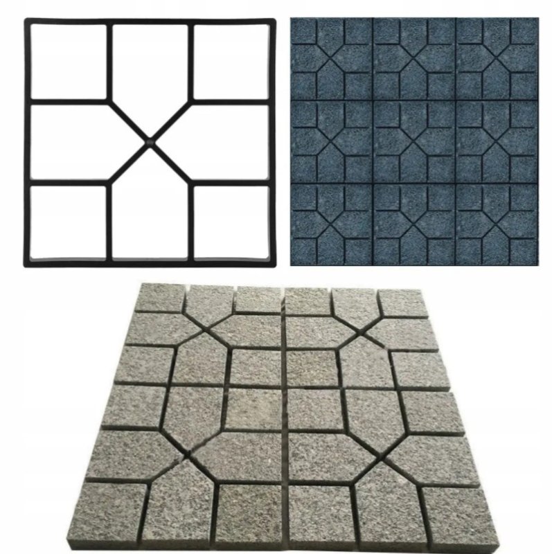 Форма для отливки садовых дорожек "мозаика" 40*40*4см Vortex / 2