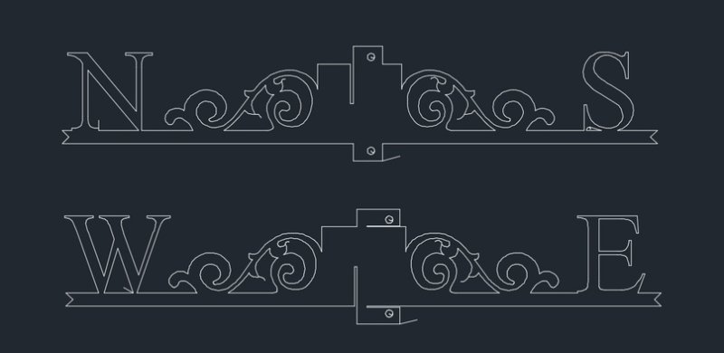 Роза ветров для флюгера DXF