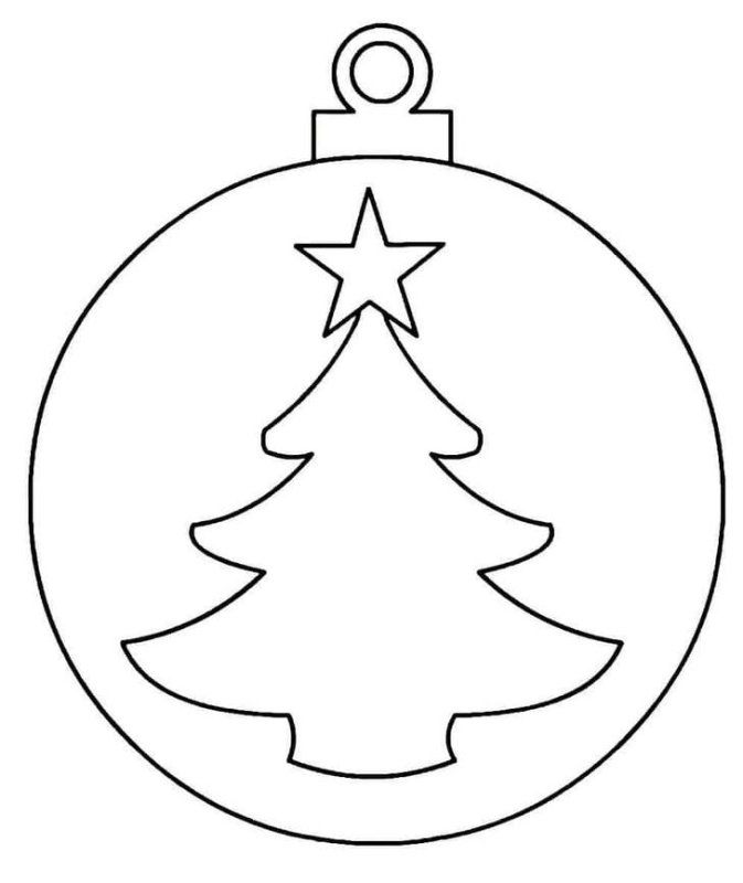 Новогодний шар шаблон