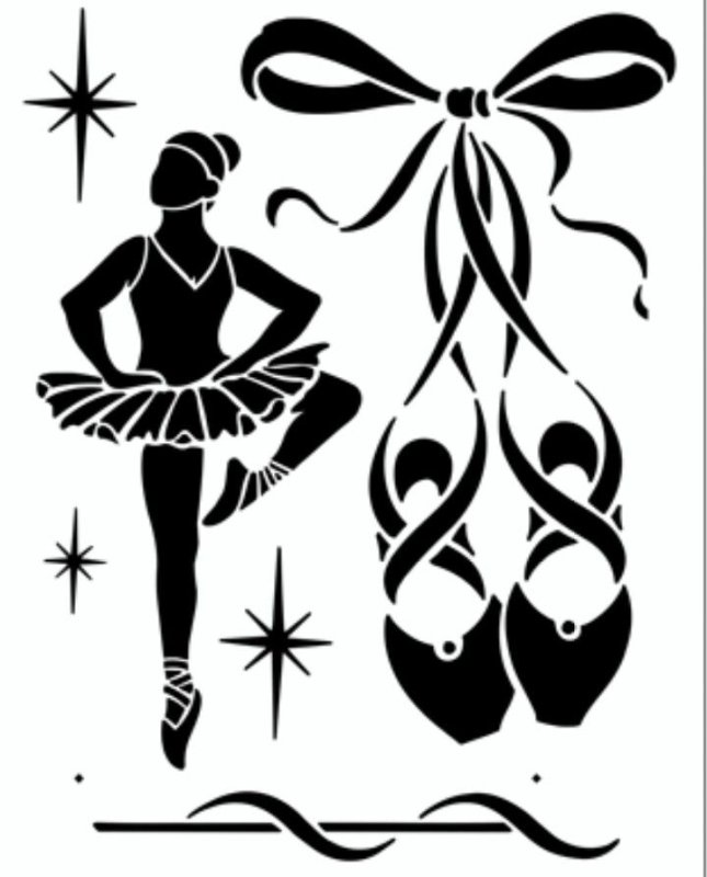 Трафареты на окна балерины