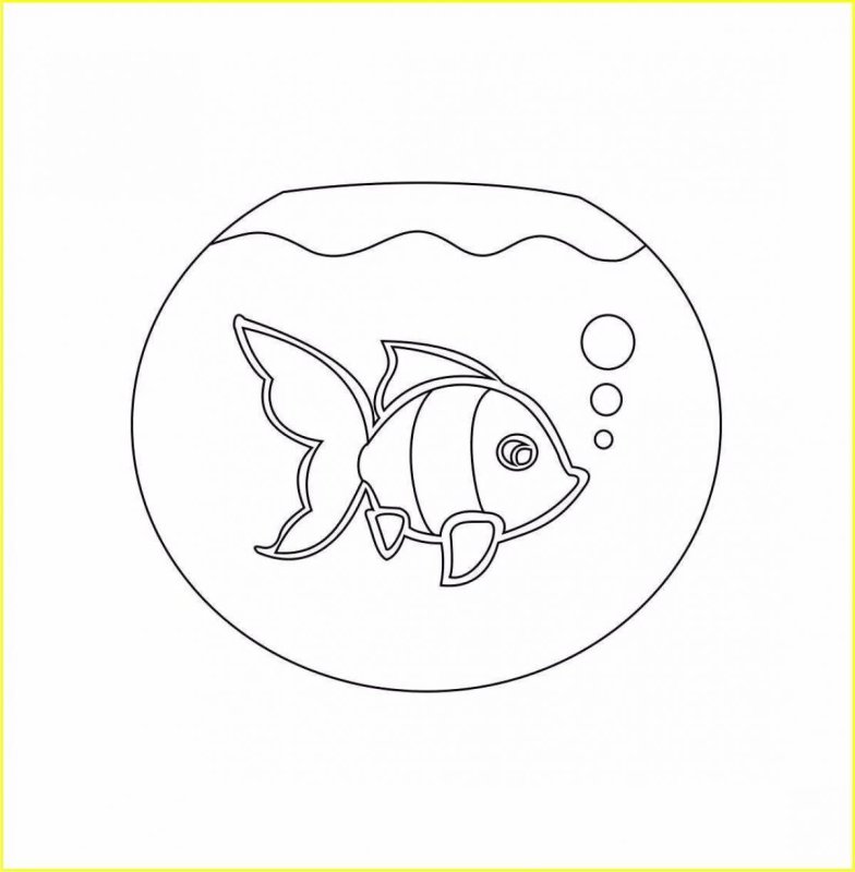 Аквариум с рыбками трафарет