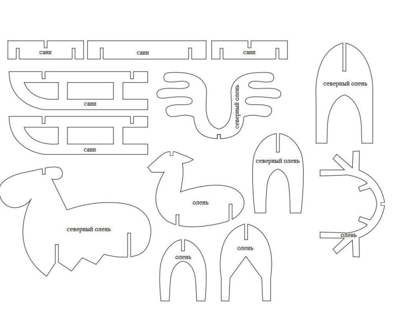 Шаблон новогоднего оленя из картона