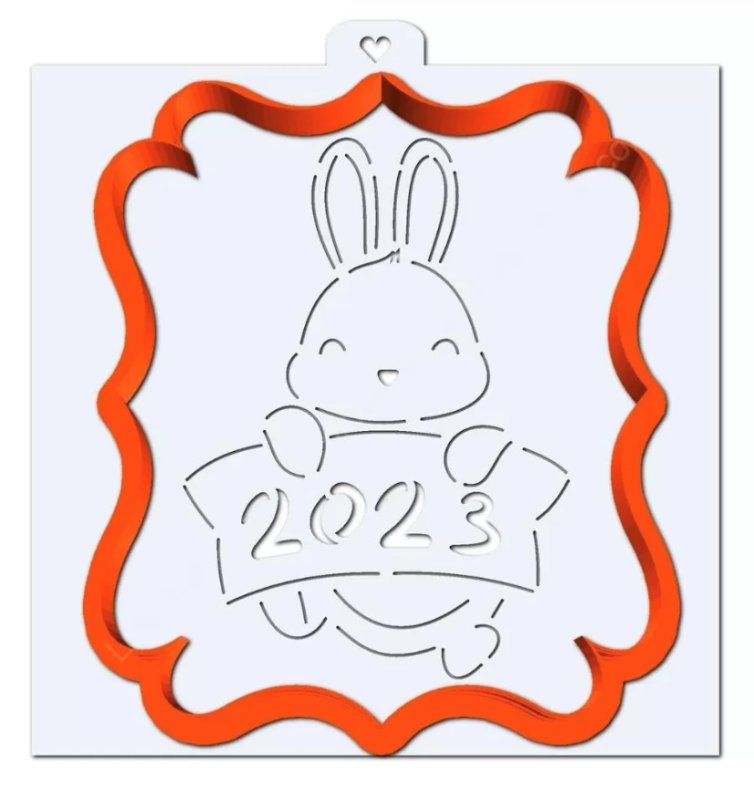 Трафарет для печенья зайчик
