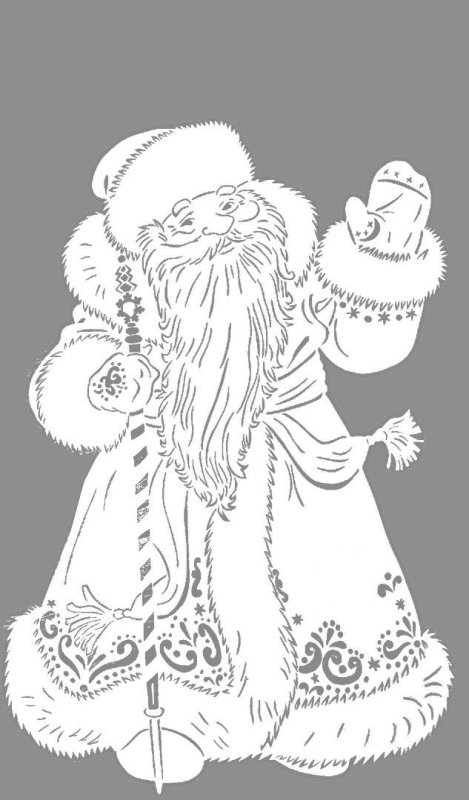 Новогодние вытанки на окна дед Мороз и Снегурочка