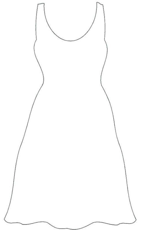 Шаблон платья для рисования