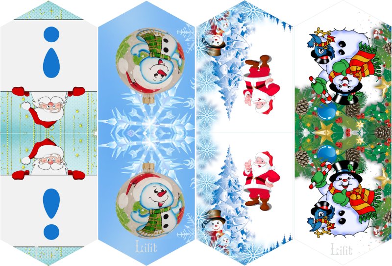 Новогодние цветные флажки