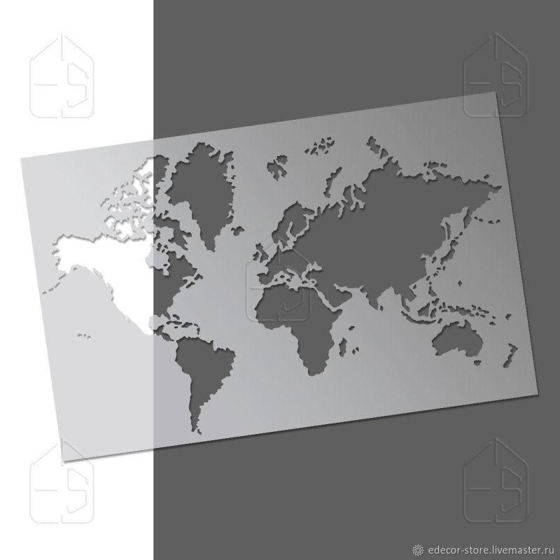Карта мира трафарет