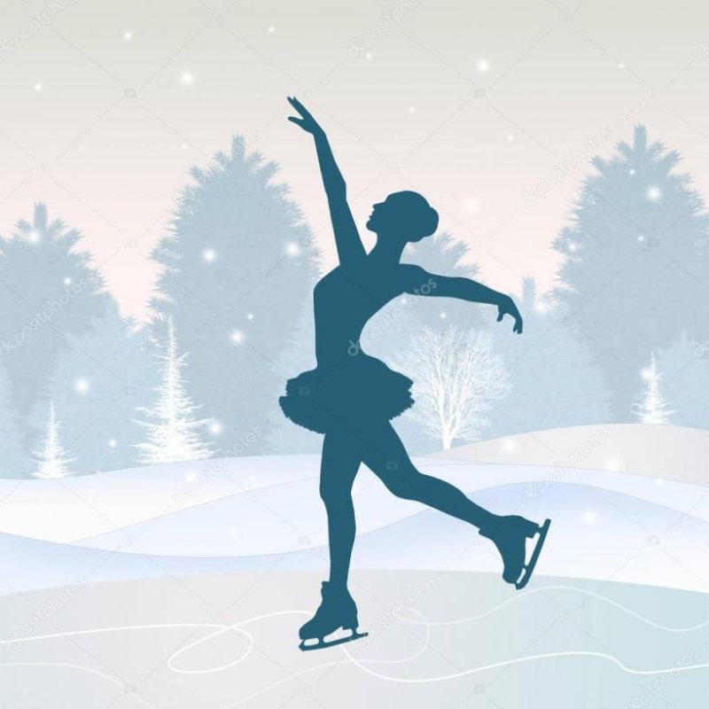 "Зимний пейзаж с фигуристами"