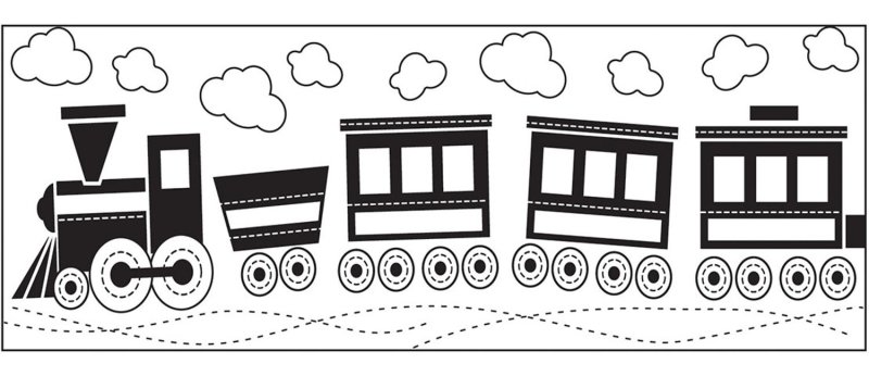 Трафарет паровозика для вырезания