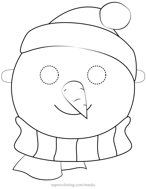 Маска снеговика