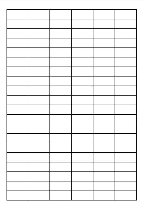 Таблица для выкраски маркеров 80 цветов