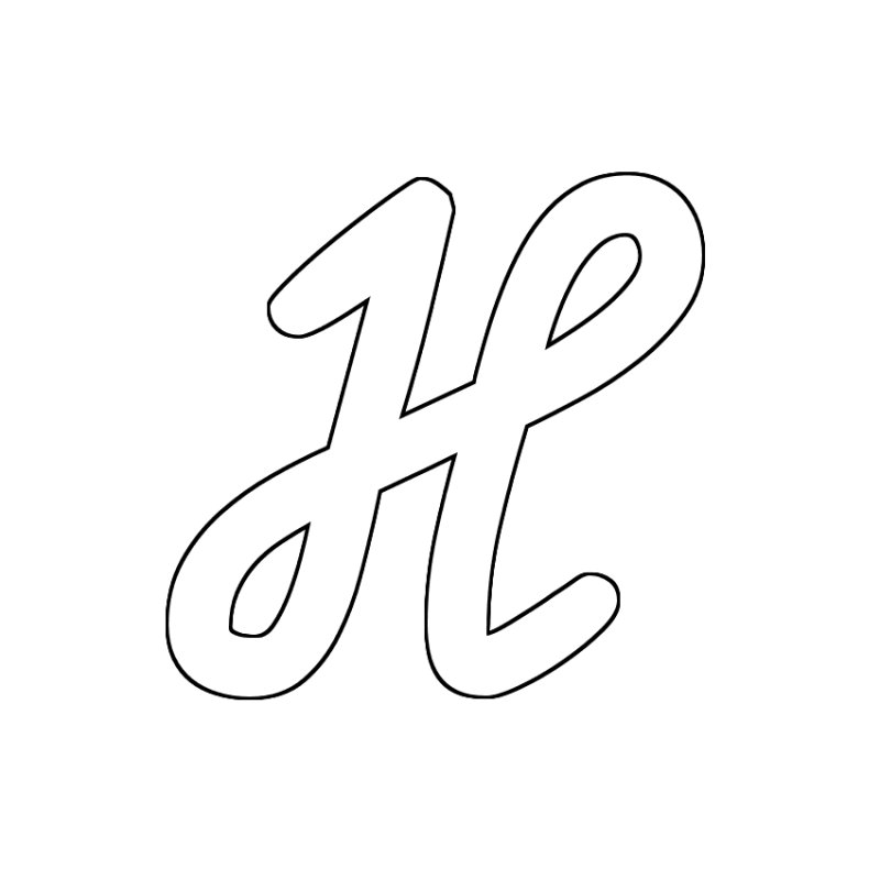 Трафарет буква н прописная