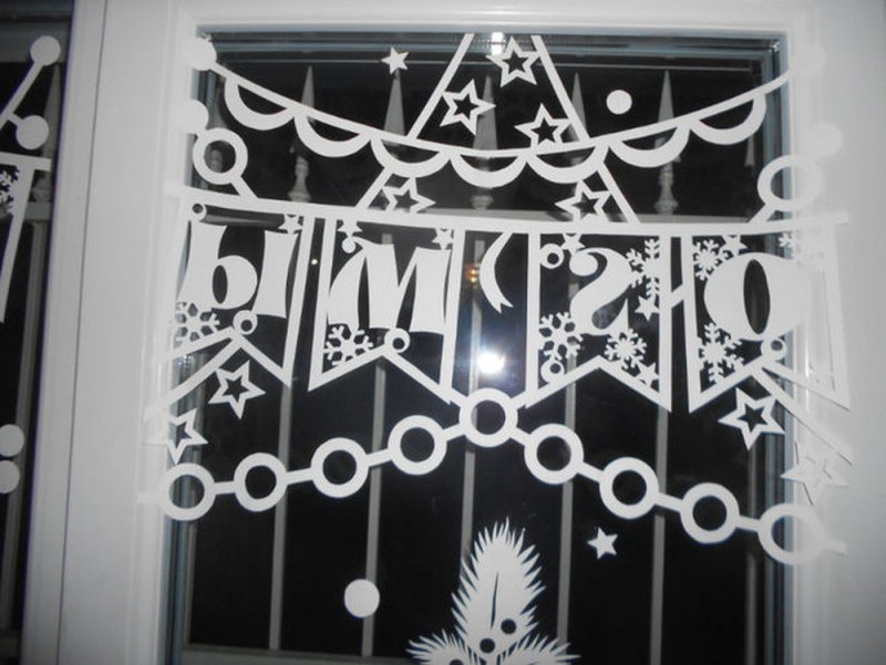 Новогодние гирлянды на окно вытанки