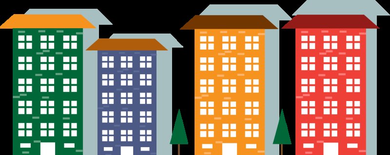 Рисунок многоэтажного дома для детей