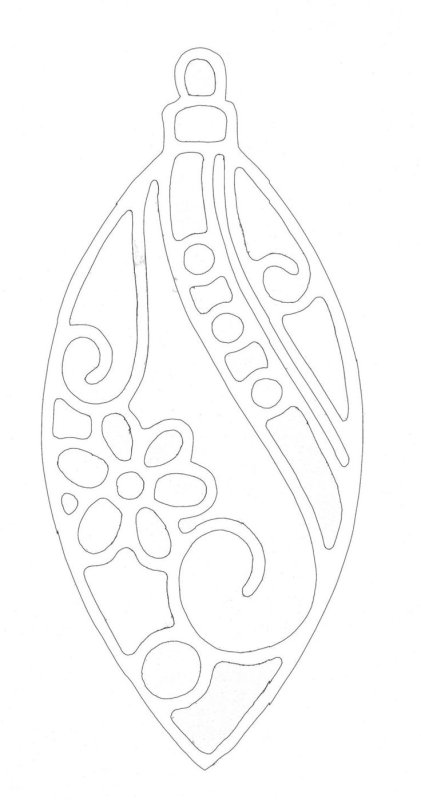 Трафарет елочной игрушки для вырезания