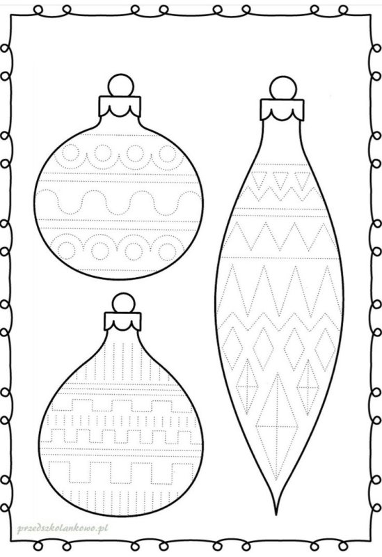 Новогодние игрушки контур