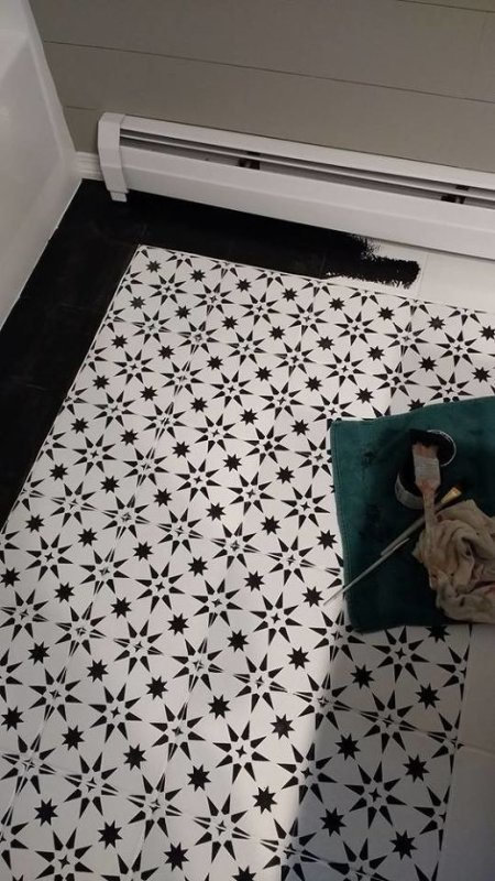 Трафарет для плитки в ванной