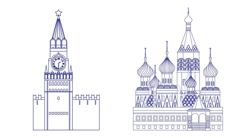 Кремль трафарет