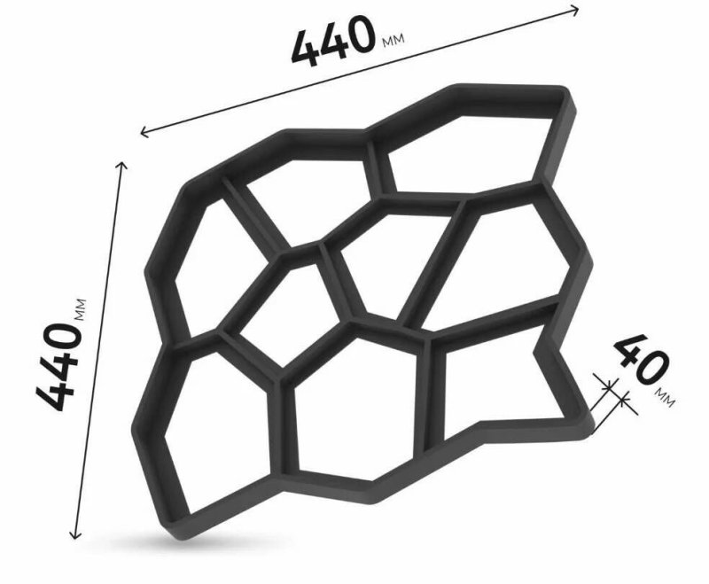 Форма для тротуарной плитки эко VII (60х50х4.5)