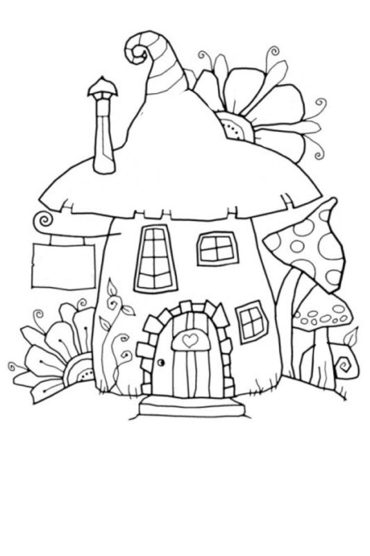 Домик раскраска для детей