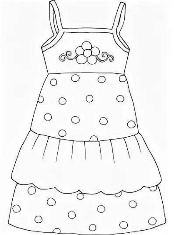 Сарафан раскраска для детей