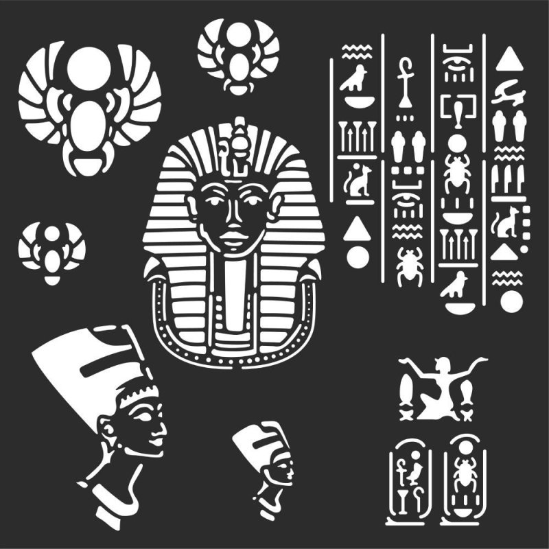 Египетские трафареты для стен