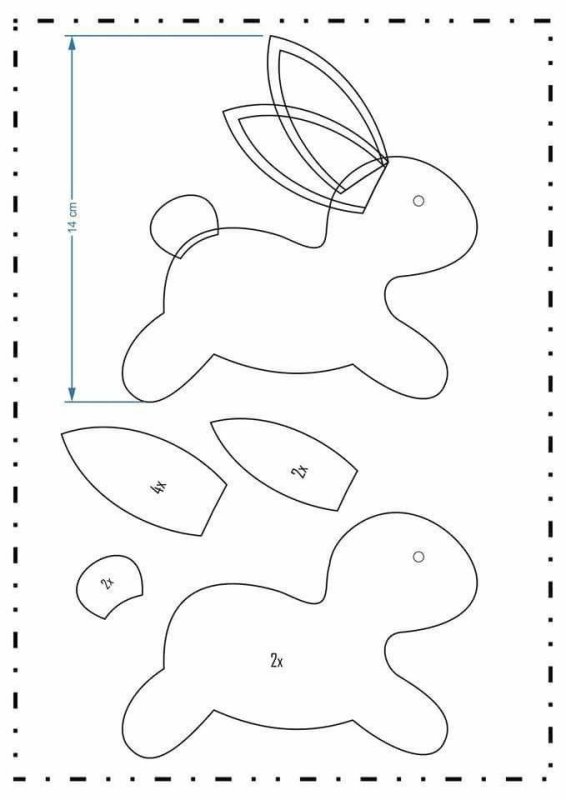 Зайчик из фетра выкройка