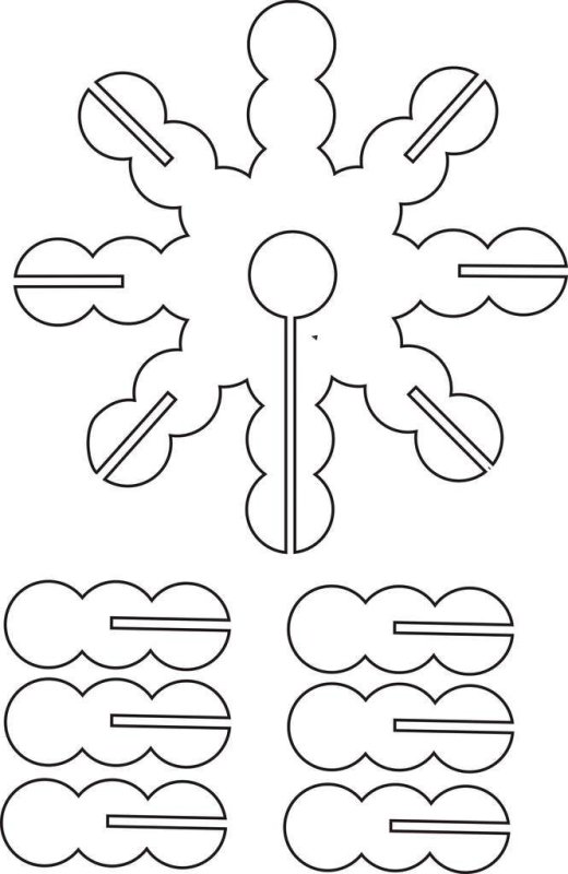 Снежинка из картона трафарет