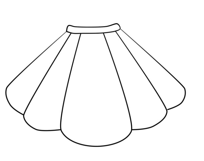 Трафарет платья для рисования