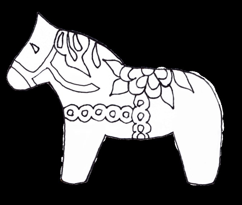 Каргопольская роспись лошадки