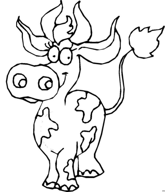 Бычок раскраска для малышей