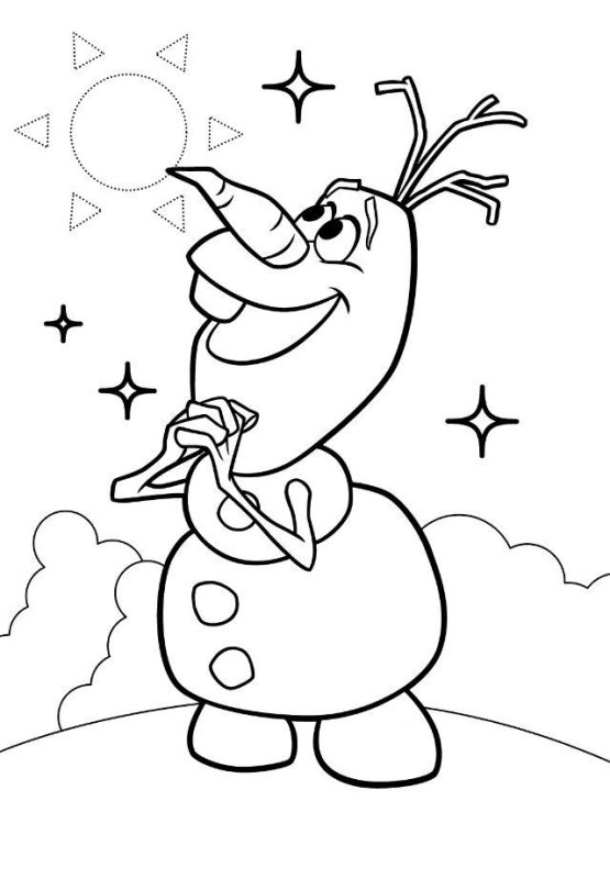 Снеговик Олаф раскраска