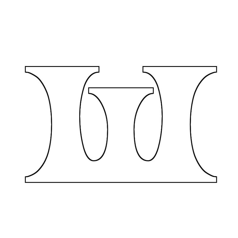 Буква щ трафарет