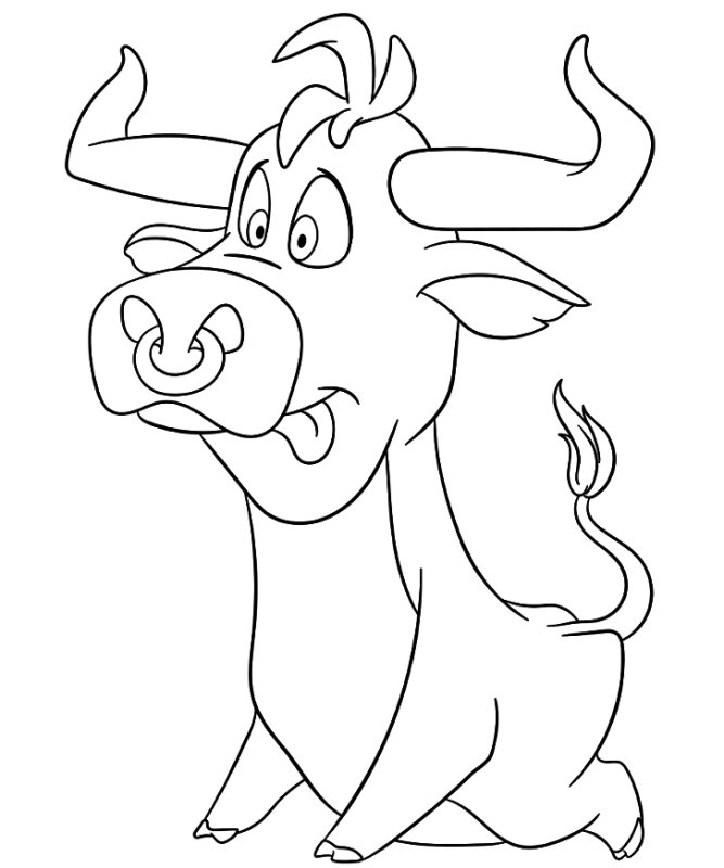 Бык раскраска