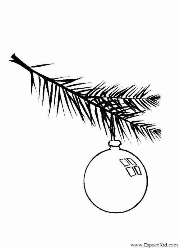 Елочная ветка с шариками