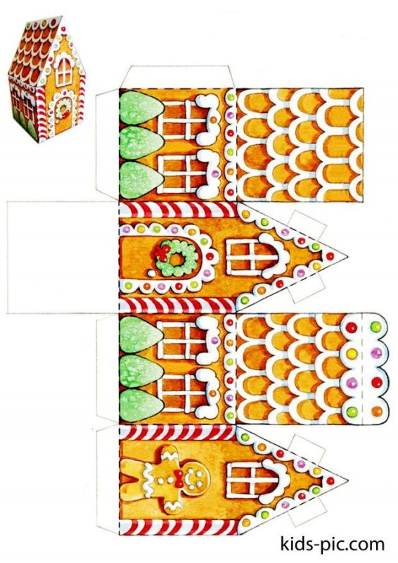 Пряничный домик для склеивани