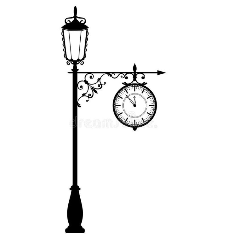 Столб с часами уличный