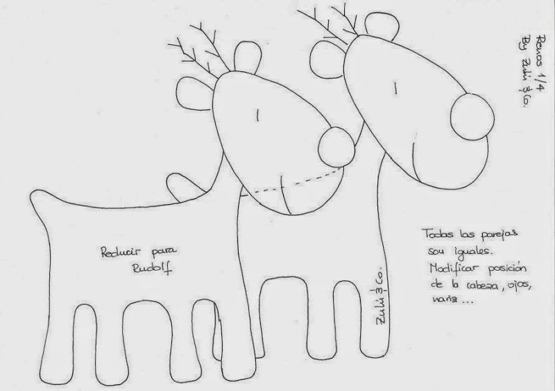 Рождественский олень выкройка