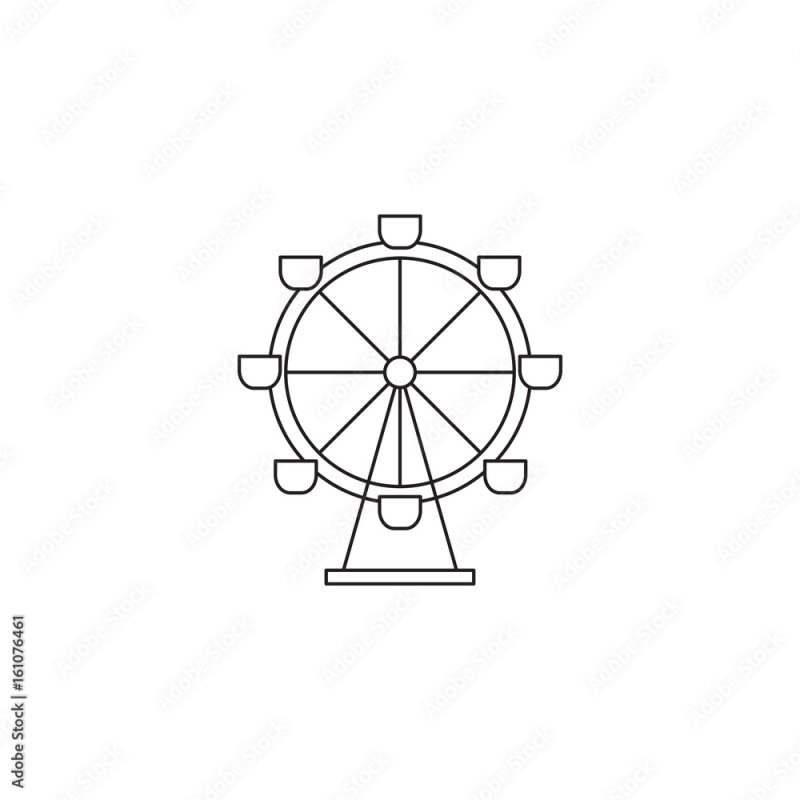Колесо обозрения рисунок карандашом