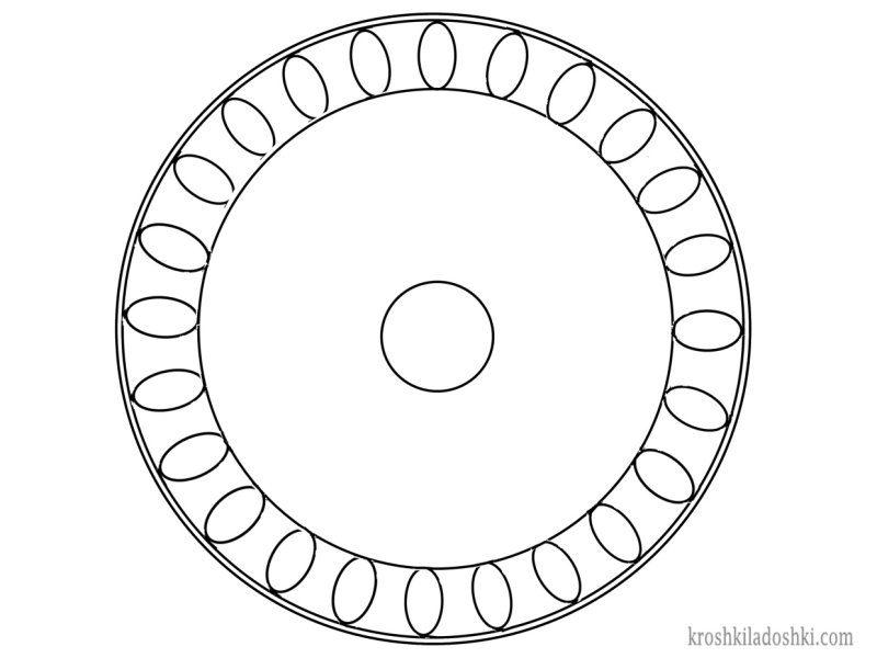 Тарелка раскраска для детей