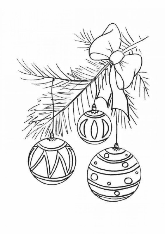 Новогодние шары рисунки для срисовки