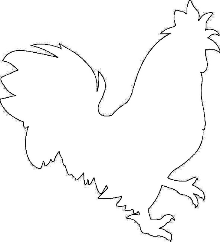 Шаблон петуха для вырезания из бумаги