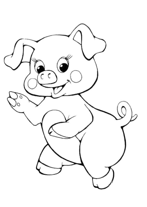 Поросенок для раскрашивания детям