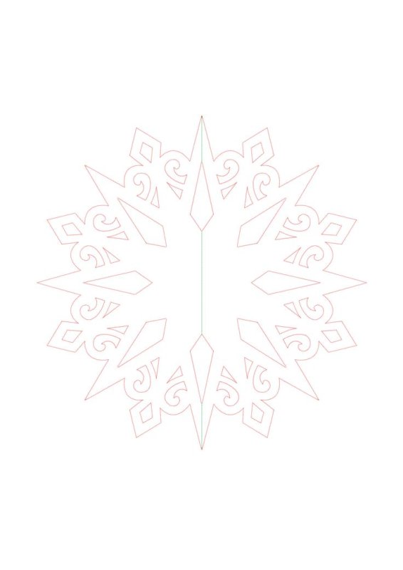 Шаблон объемной снежинки