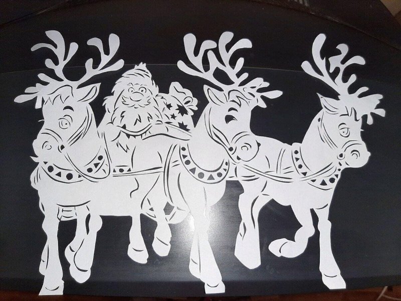 Новогодние вырезалки на окна