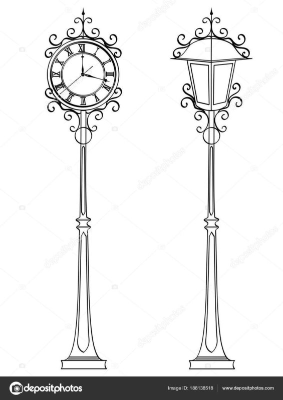 Столб с часами уличный